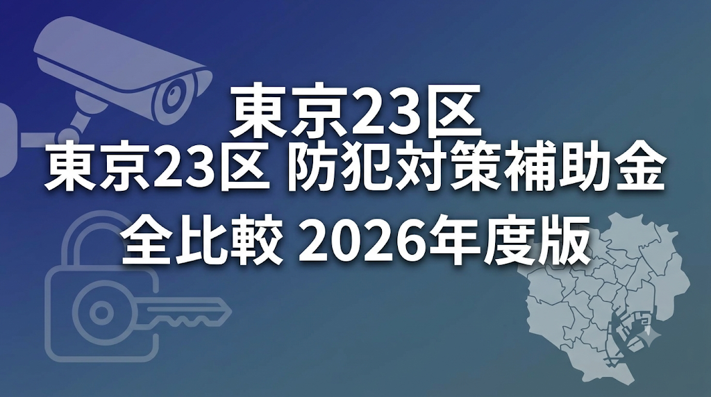 東京23区 防犯対策補助金 全比較 2026年度版